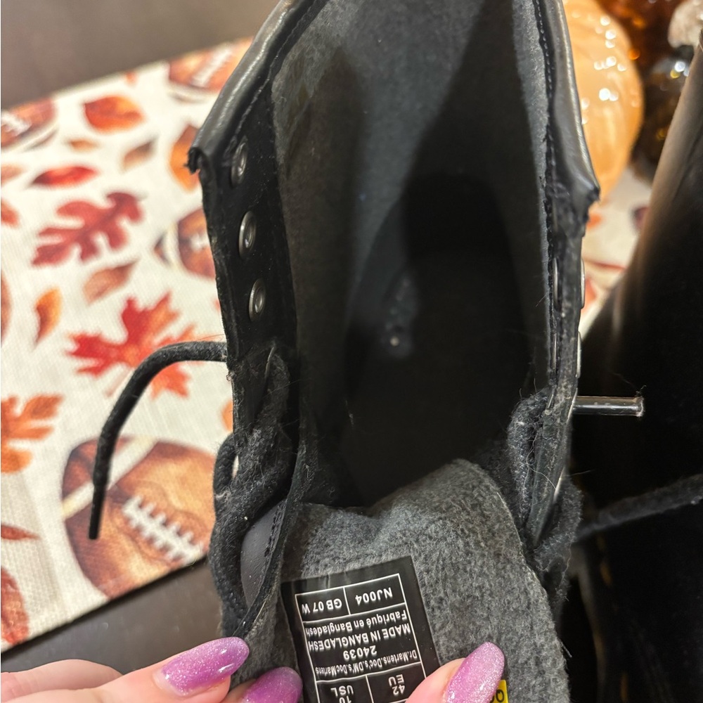 Dr. Martens Black Lace-Up Boots with Yellow Accents - Picture 4 of 6